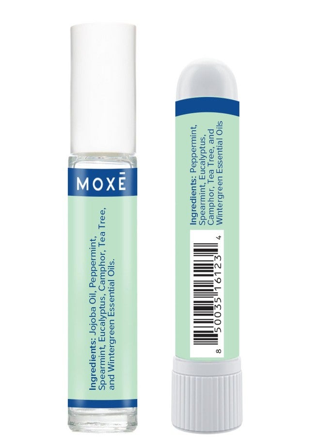 MOXE Migraine Rollon Stick & Nasal Inhaler, Fast Cooling Comfort for Headaches & Tension, Non-Medicated Soothing Vapors, Peppermint, Eucalyptus, and Other Essential Oils, Metal Roller, Made in USA - Image 2